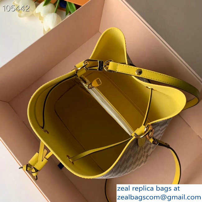 Louis Vuitton Damier Azur Canvas NeoNoe Bucket Bag N40151 Yellow - Click Image to Close