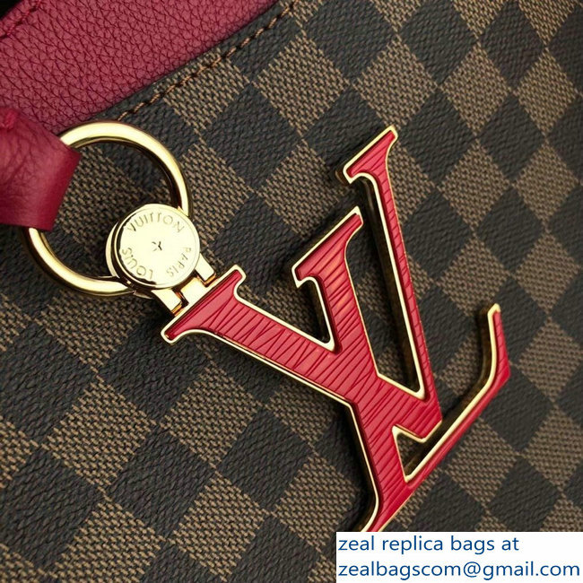 Louis Vuitton Damier Ebene Canvas LV Riverside Tote Bag N40052 Lie de Vin 2019 - Click Image to Close