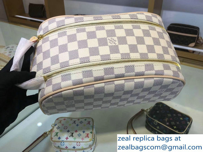Louis Vuitton King Size Toiletry 28 Bag Damier Azur Canvas