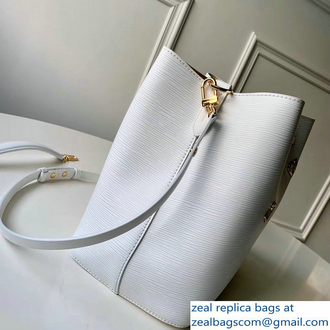 Louis Vuitton Love Lock Epi Leather NeoNoe Bucket Bag M53238 White