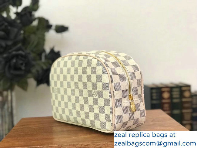 Louis Vuitton Toiletry 25 Bag Damier Azur Canvas