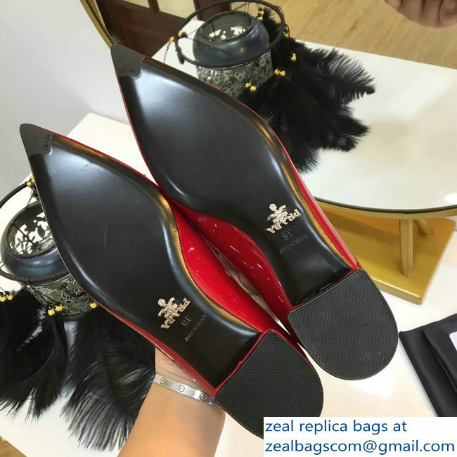 Prada Ballerinas Flats Red with Bow 2019 - Click Image to Close