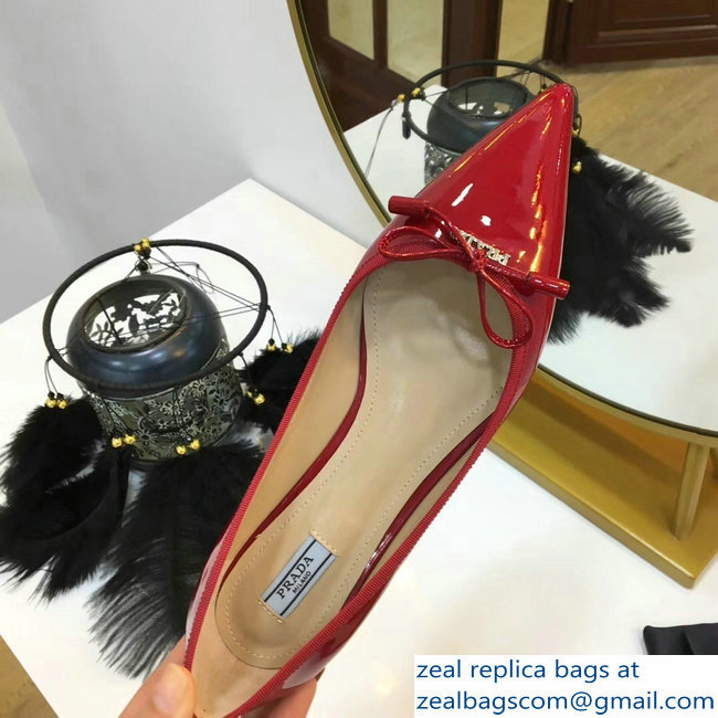 Prada Ballerinas Flats Red with Bow 2019