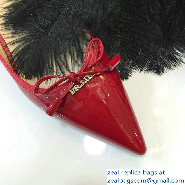 Prada Ballerinas Flats Red with Bow 2019 - Click Image to Close