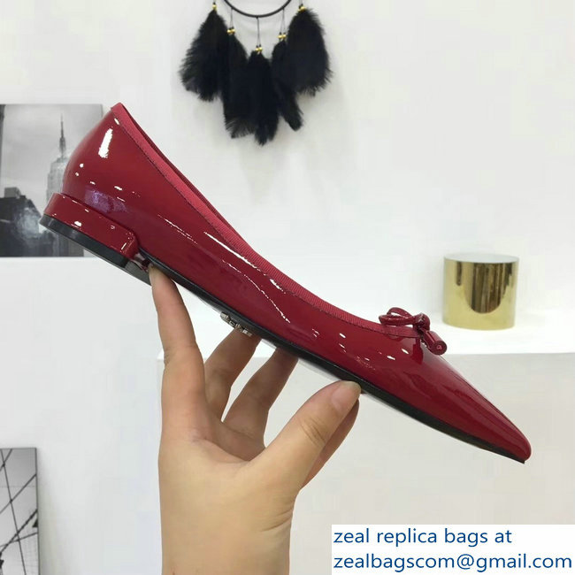 Prada Ballerinas Flats Red with Bow 2019 - Click Image to Close