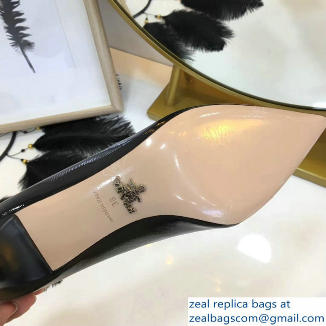 Prada Mid-Heel Pumps Black with Bow 2019 - Click Image to Close