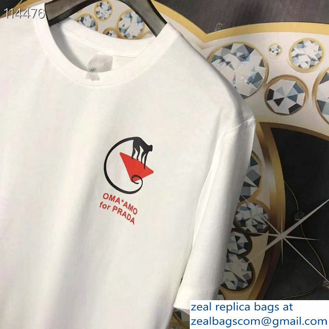 Prada OMA*AMO for PRADA Print T-shirt White 2019 - Click Image to Close
