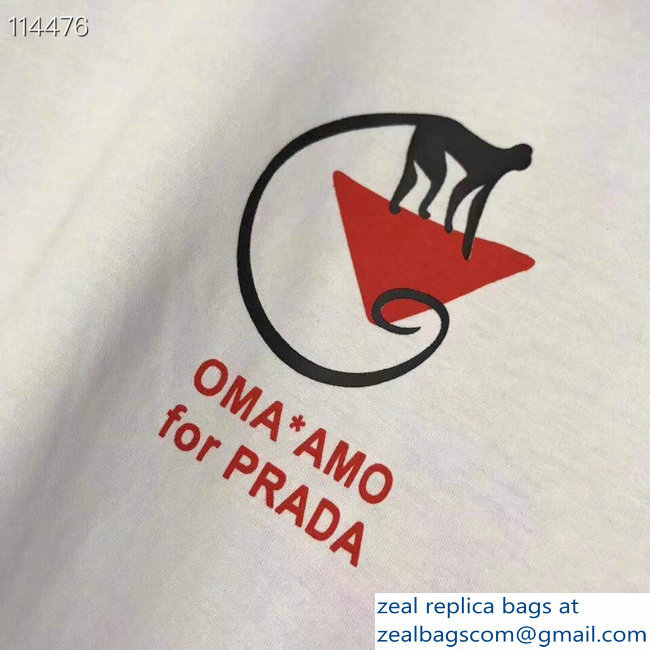 Prada OMA*AMO for PRADA Print T-shirt White 2019 - Click Image to Close