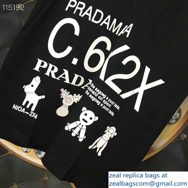 Prada Pradamalia Cotton T-shirt Black 2019