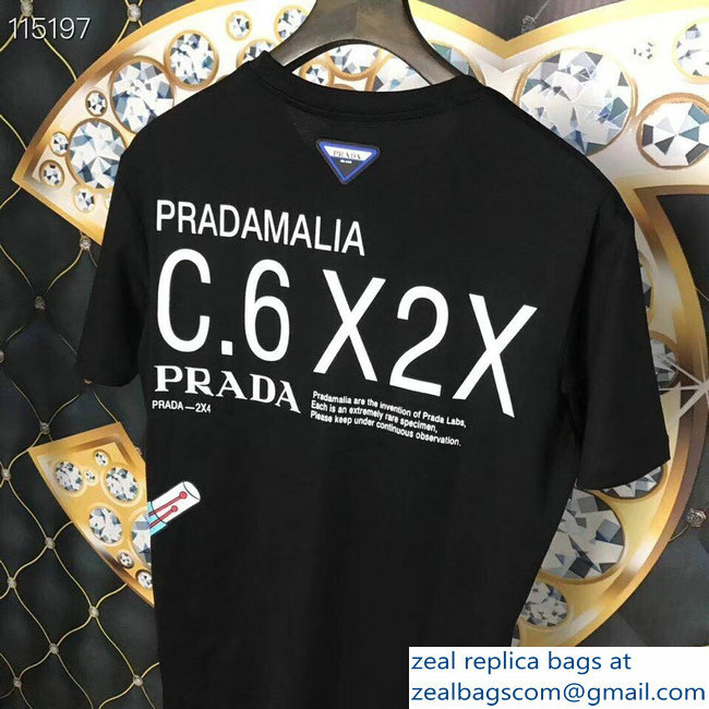 Prada Pradamalia Cotton T-shirt Black/Multicolor 2019