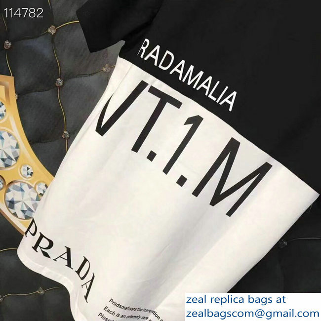 Prada Pradamalia Cotton T-shirt Black/White 2019 - Click Image to Close