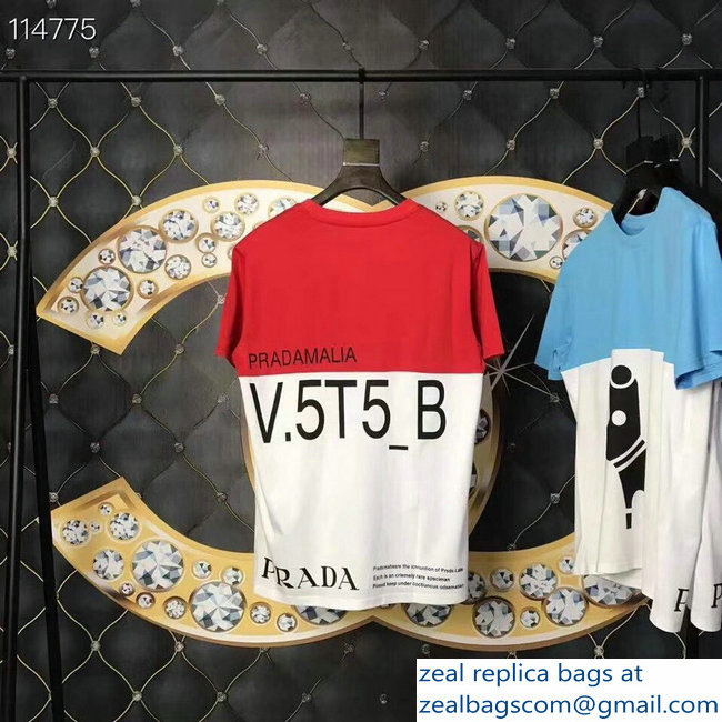 Prada Pradamalia Cotton T-shirt Red/White 2019 - Click Image to Close