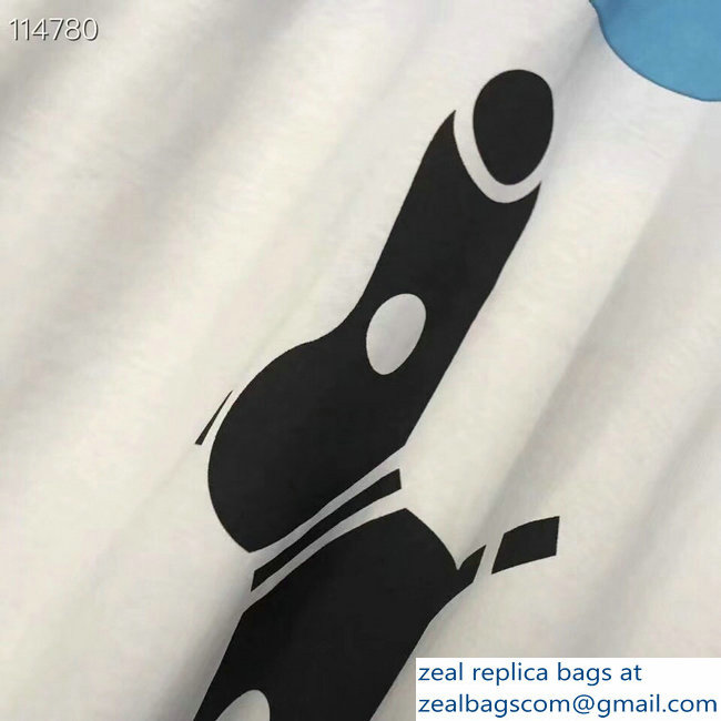 Prada Pradamalia Cotton T-shirt Sky Blue/White 2019