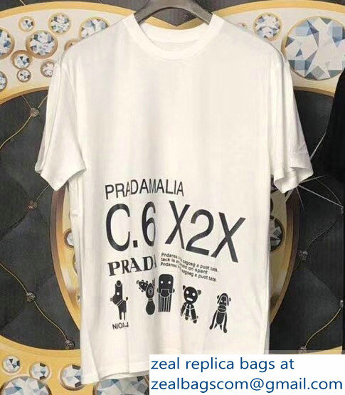 Prada Pradamalia Cotton T-shirt White 2019 - Click Image to Close