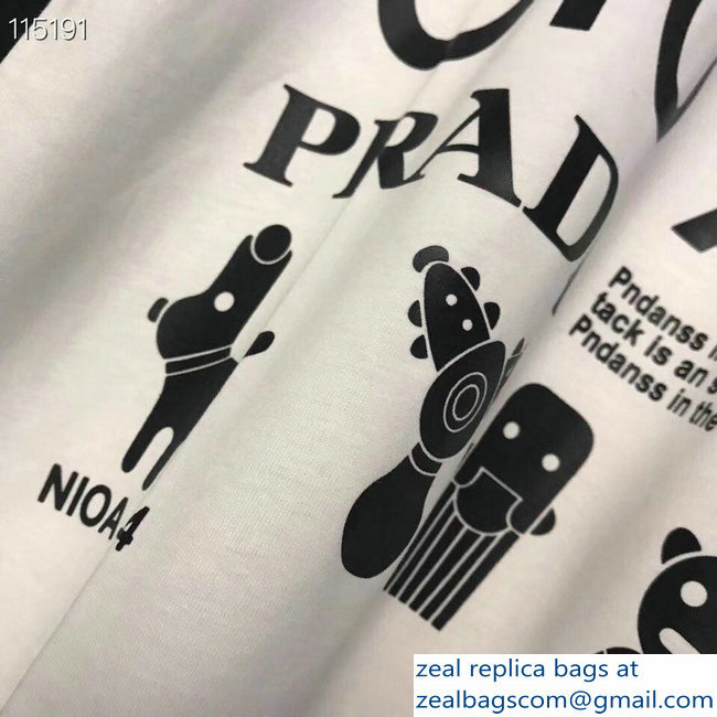 Prada Pradamalia Cotton T-shirt White 2019 - Click Image to Close