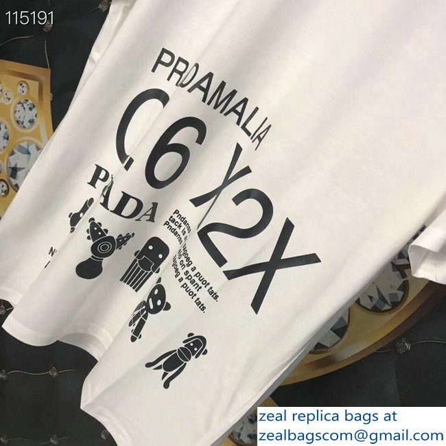 Prada Pradamalia Cotton T-shirt White 2019 - Click Image to Close
