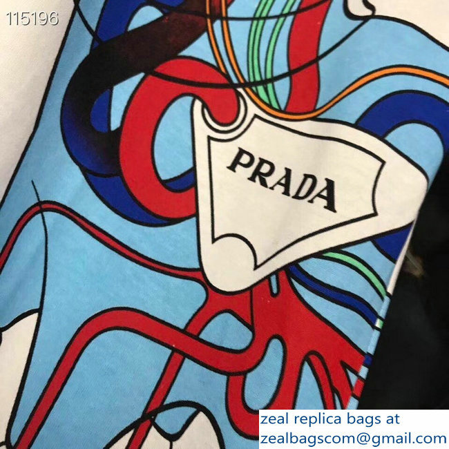 Prada Pradamalia Cotton T-shirt White/Multicolor 2019 - Click Image to Close