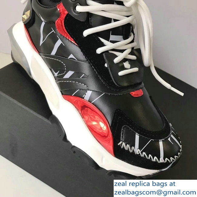 Valentino Bounce Low-top Sneakers Black 2019 - Click Image to Close