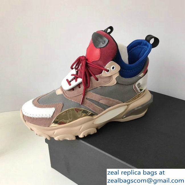 Valentino Bounce Low-top Sneakers Camel 2019 - Click Image to Close