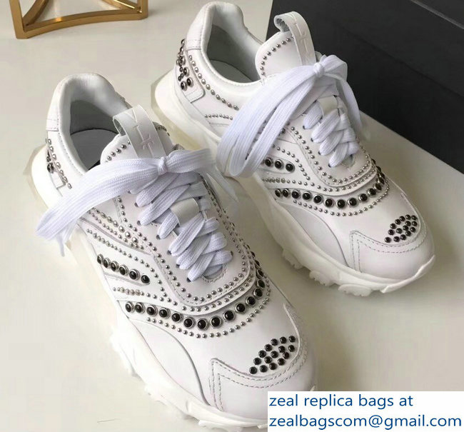 Valentino Bounce Low-top Sneakers Studs White 2019 - Click Image to Close