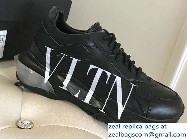 Valentino Bounce Low-top Sneakers VLTN Black 2019 - Click Image to Close