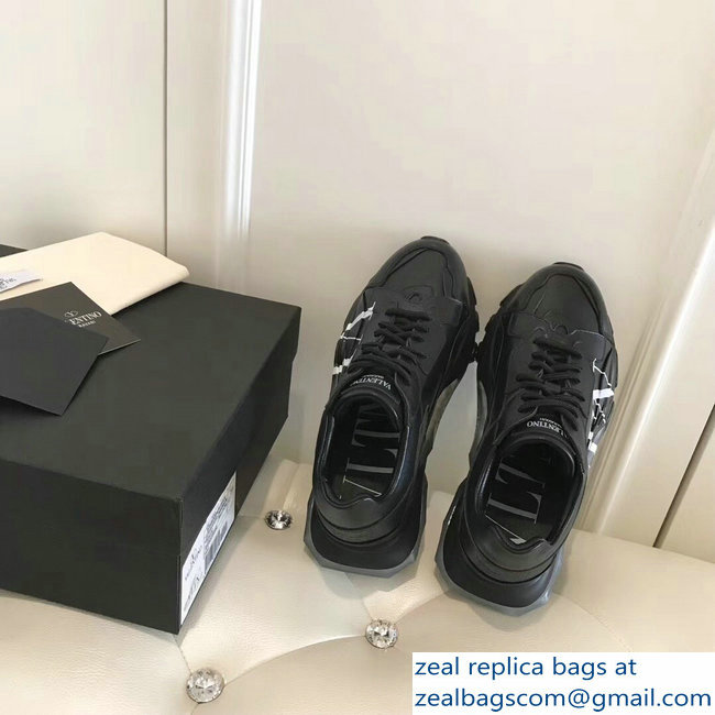 Valentino Bounce Low-top Sneakers VLTN Black 2019 - Click Image to Close