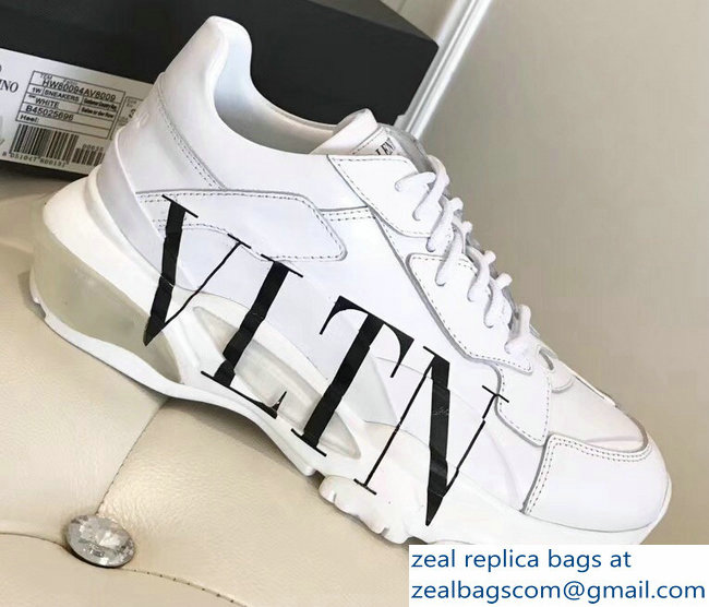 Valentino Bounce Low-top Sneakers VLTN White 2019 - Click Image to Close