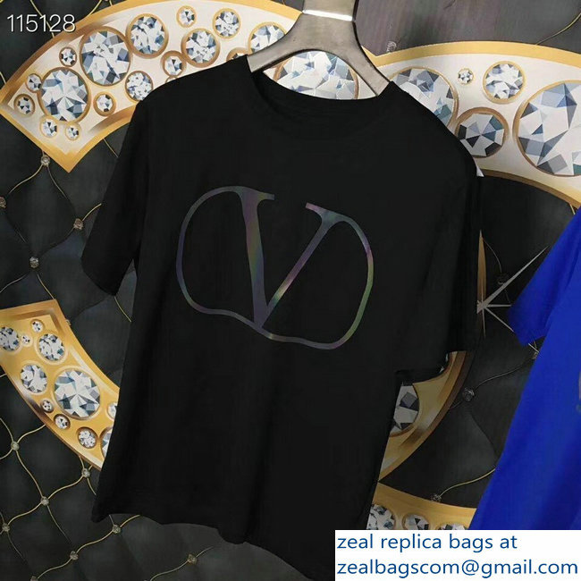 Valentino V Go Logo Print T-Shirt Black 2019