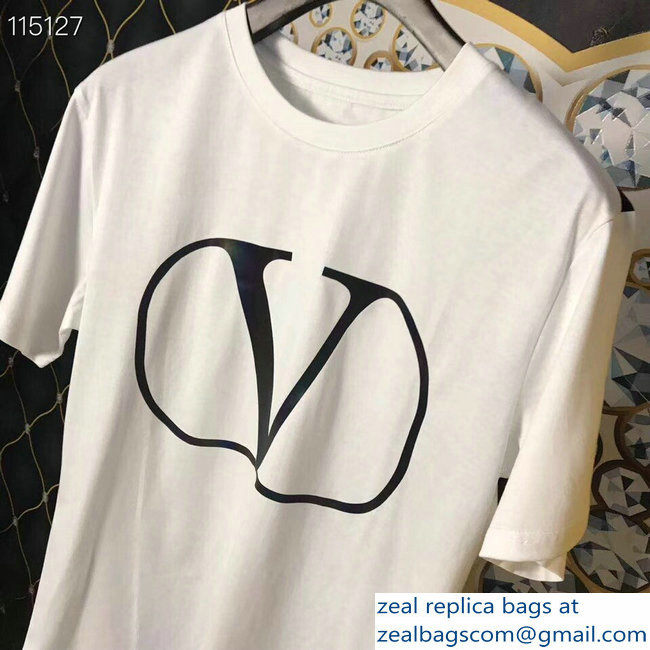 Valentino V Go Logo Print T-Shirt White 2019