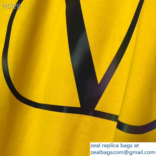 Valentino V Go Logo Print T-Shirt Yellow 2019