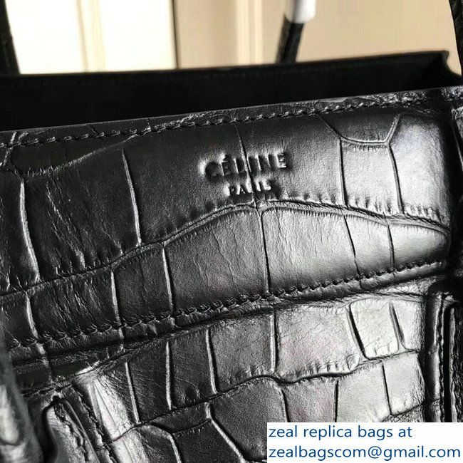 celine crocodile pattern phantom luggage black