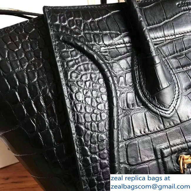celine crocodile pattern phantom luggage black - Click Image to Close
