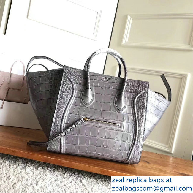 celine crocodile pattern phantom luggage gray - Click Image to Close