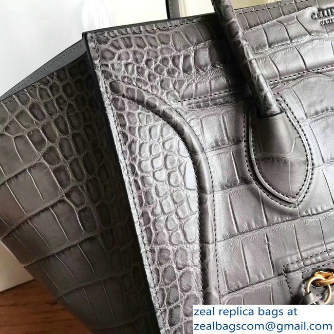 celine crocodile pattern phantom luggage gray