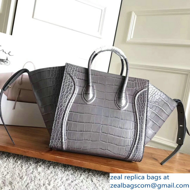 celine crocodile pattern phantom luggage gray - Click Image to Close