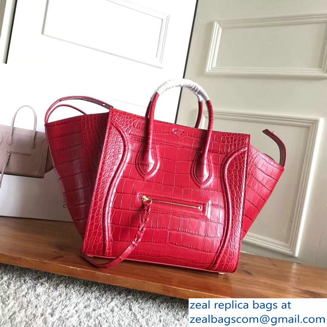 celine crocodile pattern phantom luggage red - Click Image to Close