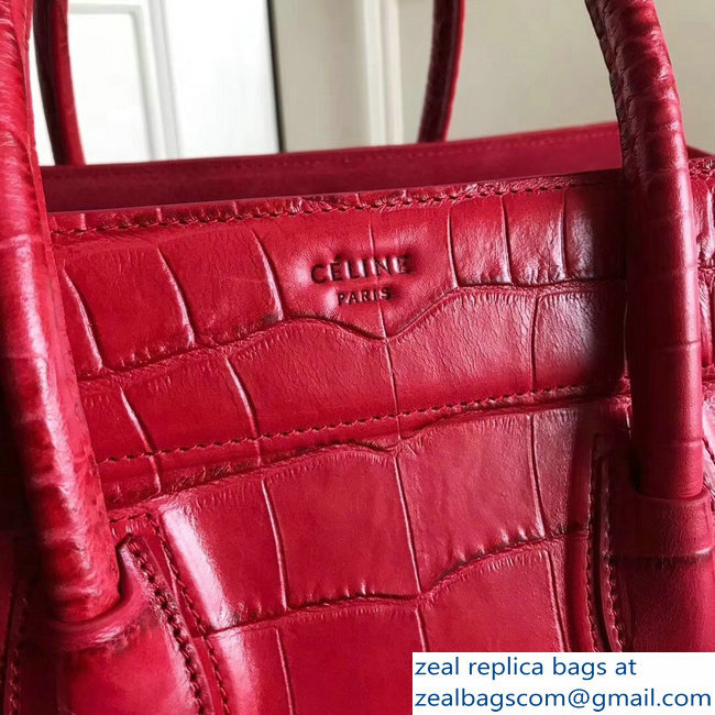 celine crocodile pattern phantom luggage red - Click Image to Close