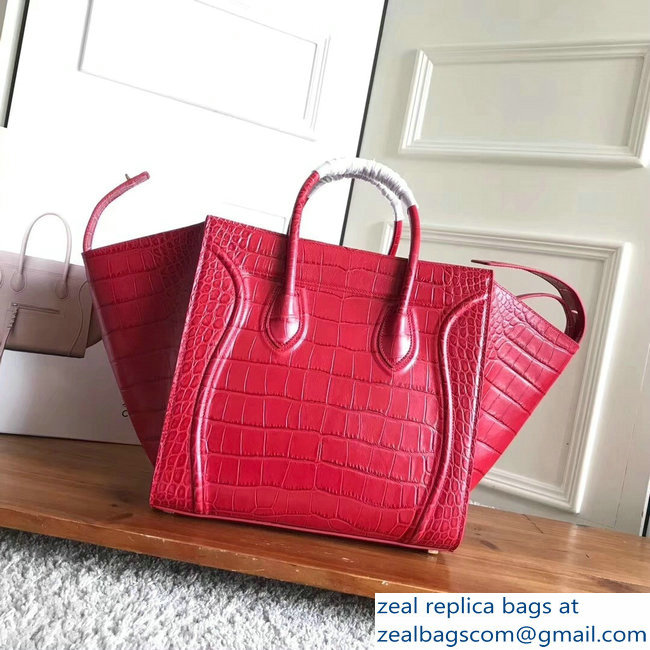 celine crocodile pattern phantom luggage red - Click Image to Close