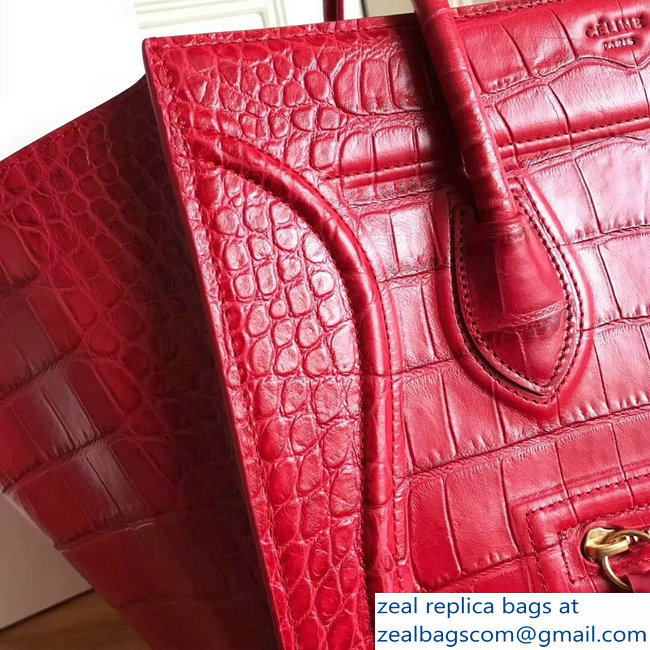 celine crocodile pattern phantom luggage red - Click Image to Close