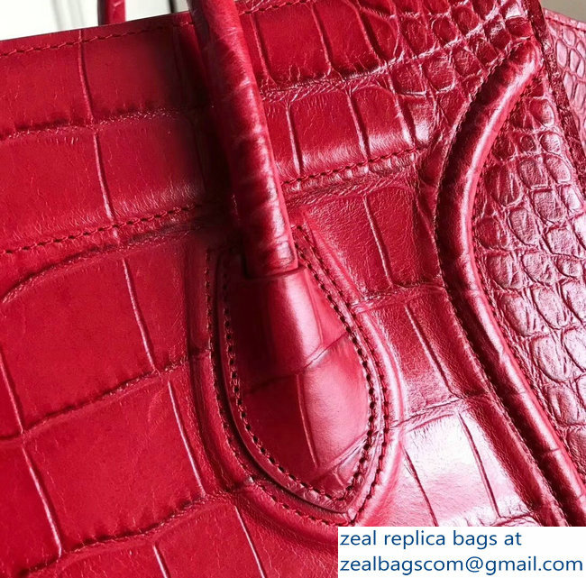 celine crocodile pattern phantom luggage red