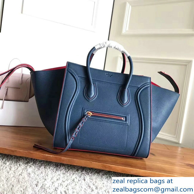 celine grained calfskin phantom luggage blue/red - Click Image to Close