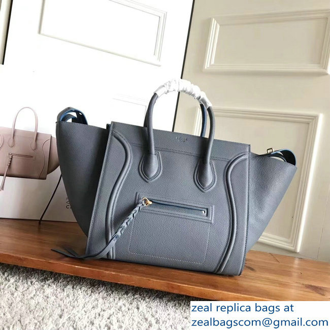 celine grained calfskin phantom luggage gray/blue