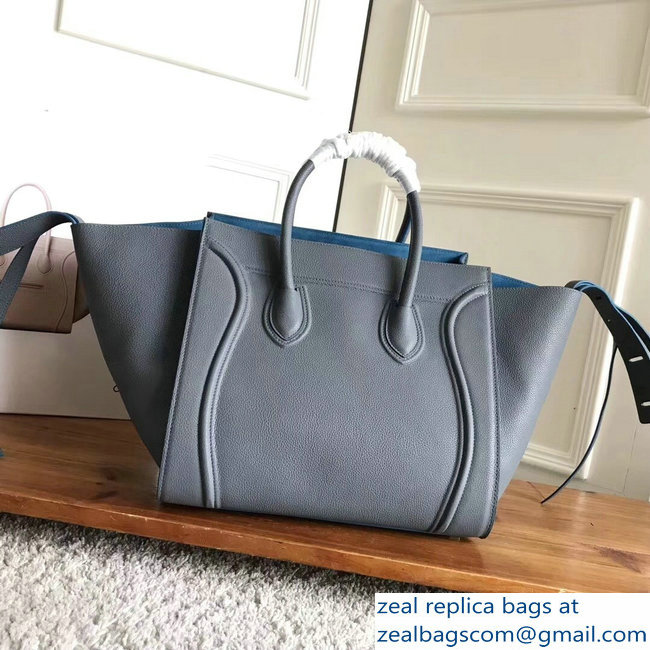 celine grained calfskin phantom luggage gray/blue - Click Image to Close