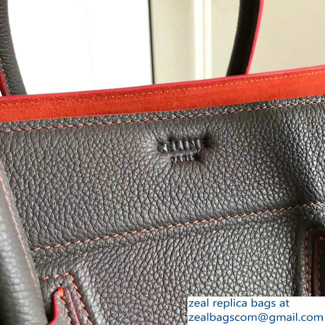 celine grained calfskin phantom luggage gray/red