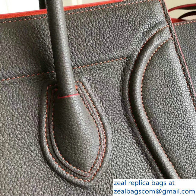 celine grained calfskin phantom luggage gray/red