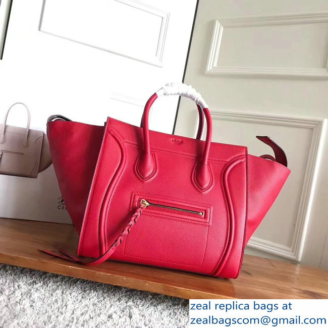 celine grained calfskin phantom luggage red/black