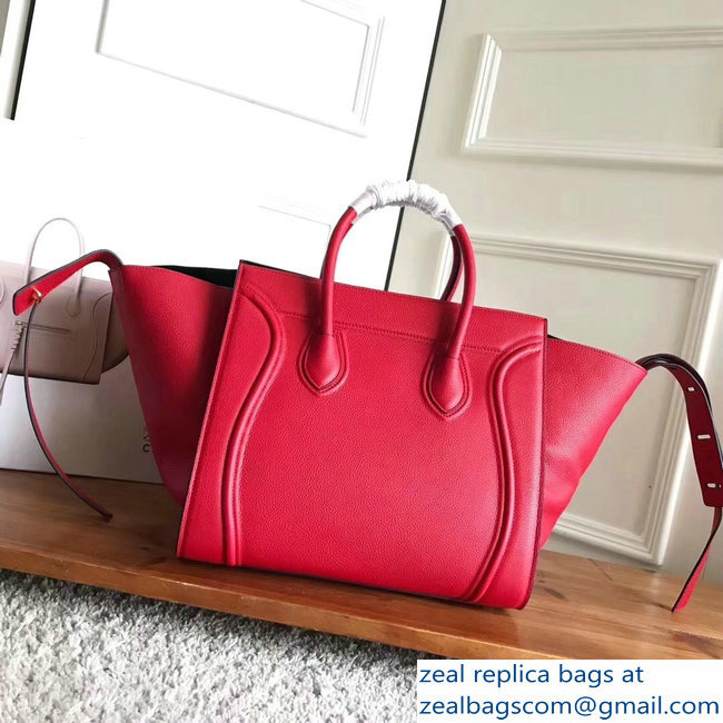 celine grained calfskin phantom luggage red/black