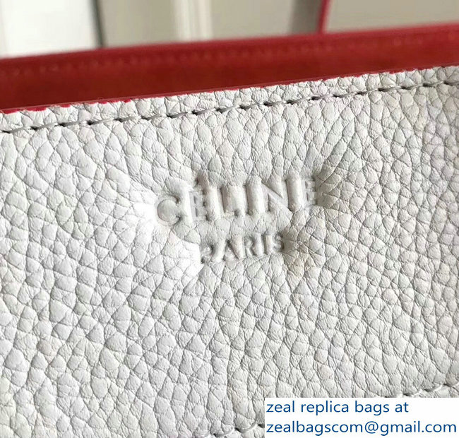 celine grained calfskin phantom luggage white/red