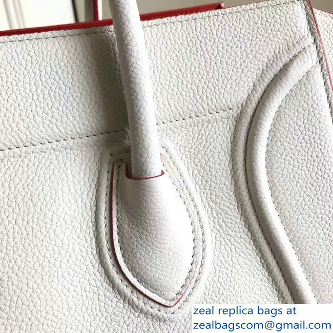 celine grained calfskin phantom luggage white/red - Click Image to Close