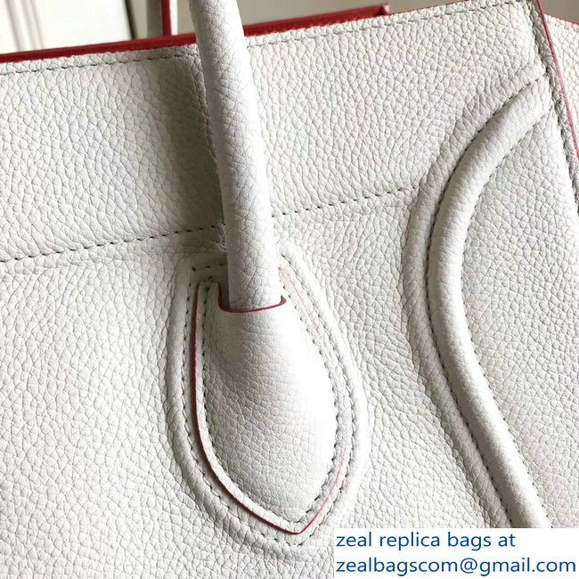 celine grained calfskin phantom luggage white/red